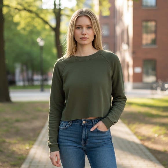 Brandy Melville Tops - Brandy Melville John Gault Army Green Thermal Long Sleeve‎ Top, OS